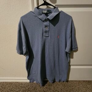 Polo Ralph Lauren Mens Blue Short Sleeve Classic Fit Polo Shirt Size L